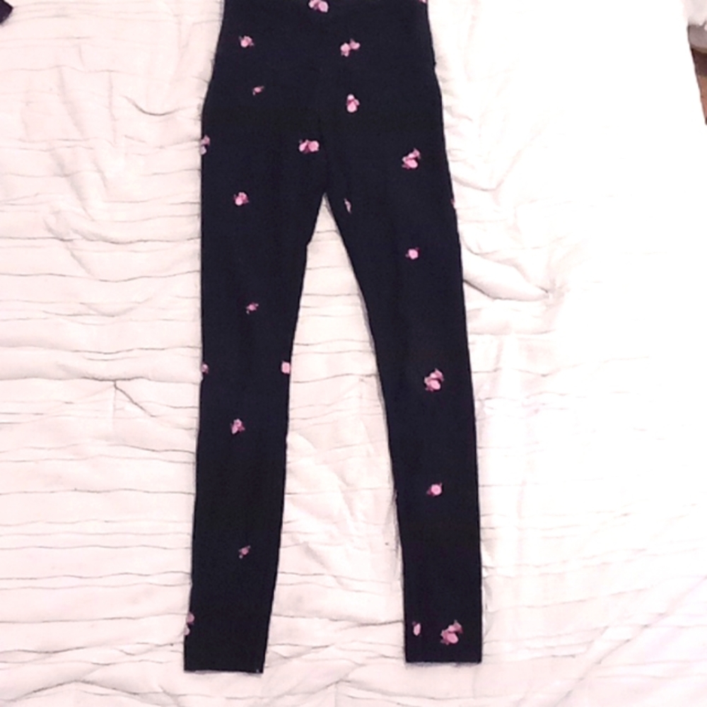 PINK floral leggings